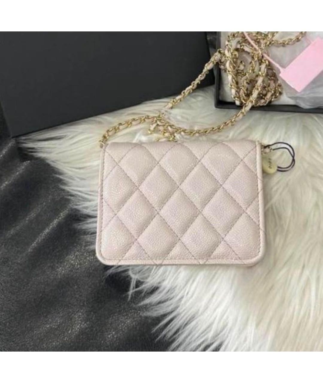 CHANEL Розовая кожаная сумка через плечо, фото 7