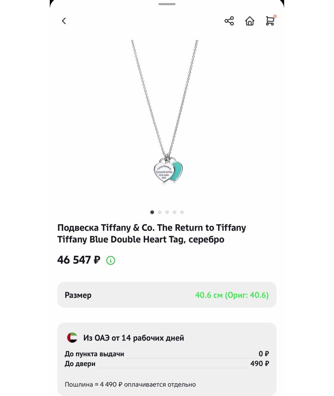 TIFFANY&CO Серебряное серебряное колье, фото 9