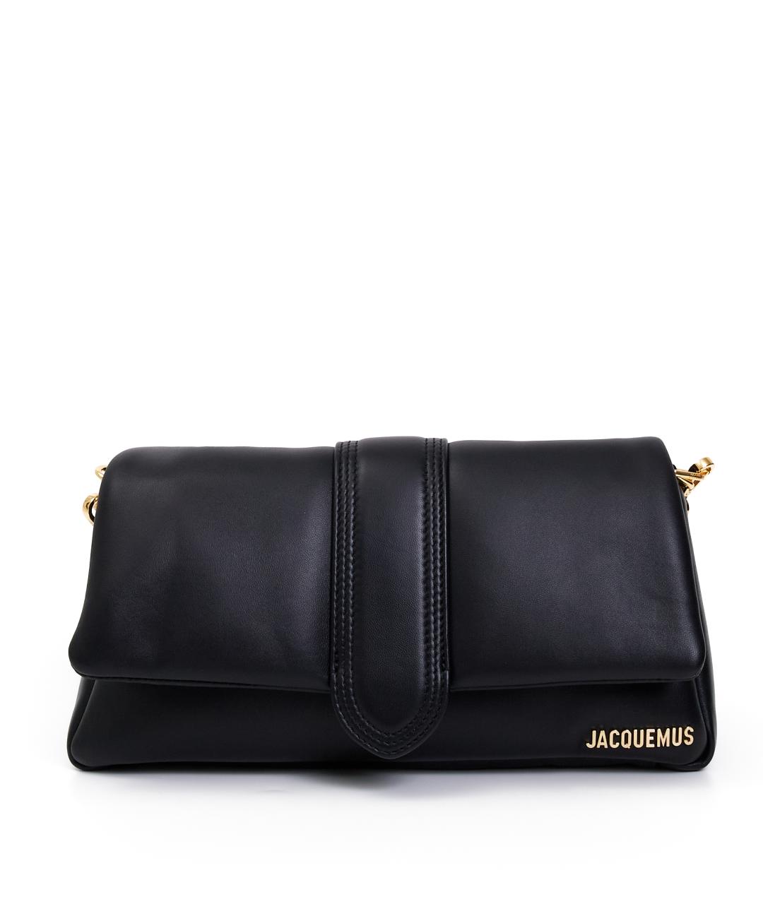 JACQUEMUS Черная кожаная сумка через плечо, фото 7