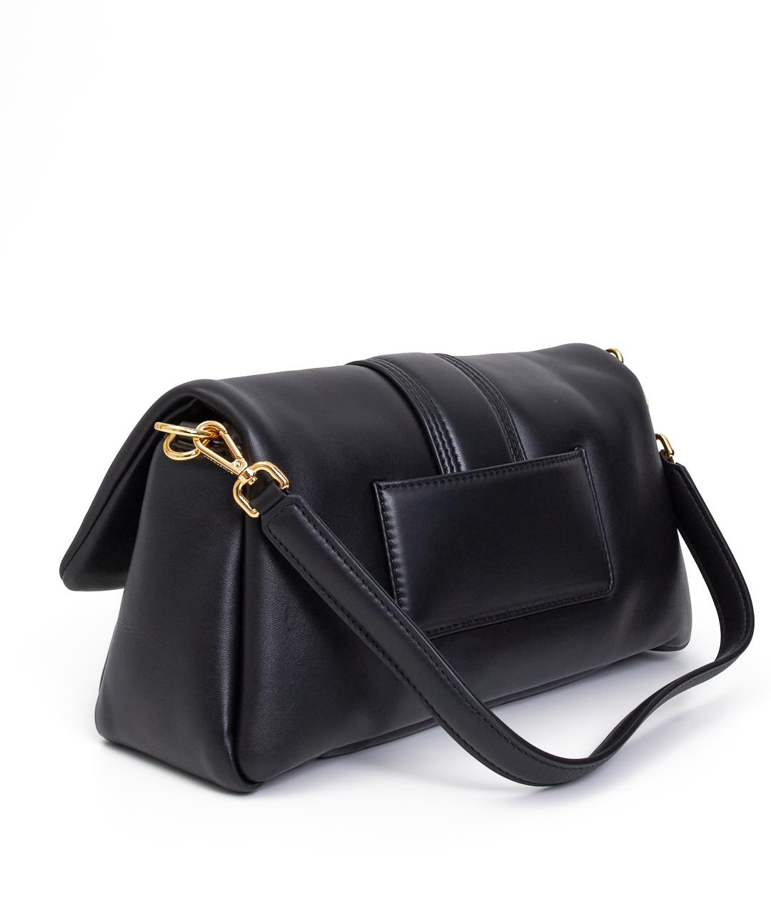 JACQUEMUS Черная кожаная сумка через плечо, фото 3