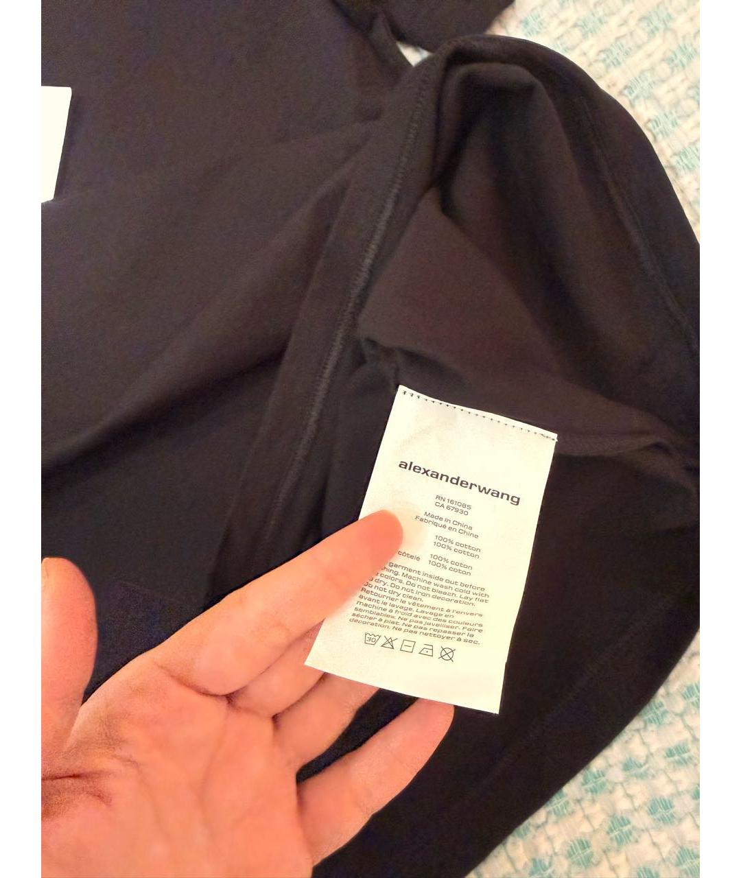 ALEXANDER WANG Черная хлопковая футболка, фото 5