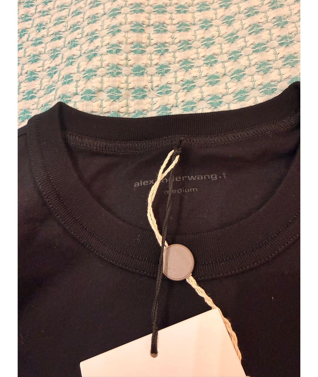 ALEXANDER WANG Черная хлопковая футболка, фото 4