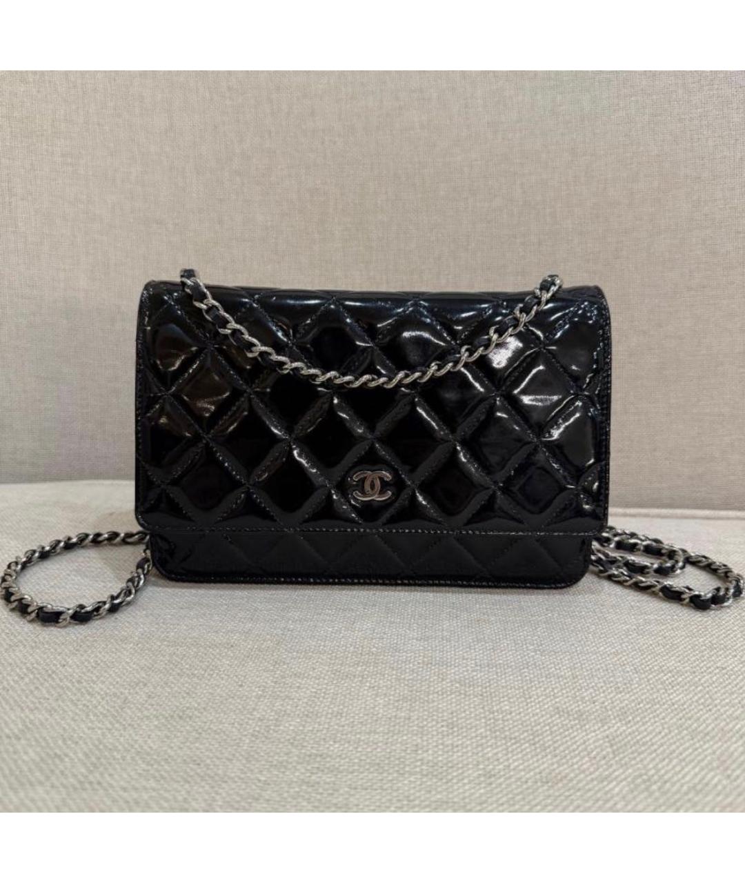 CHANEL Черная кожаная сумка через плечо, фото 8