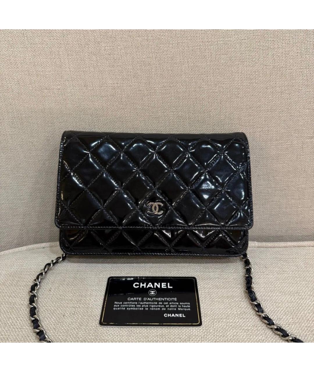 CHANEL Черная кожаная сумка через плечо, фото 2