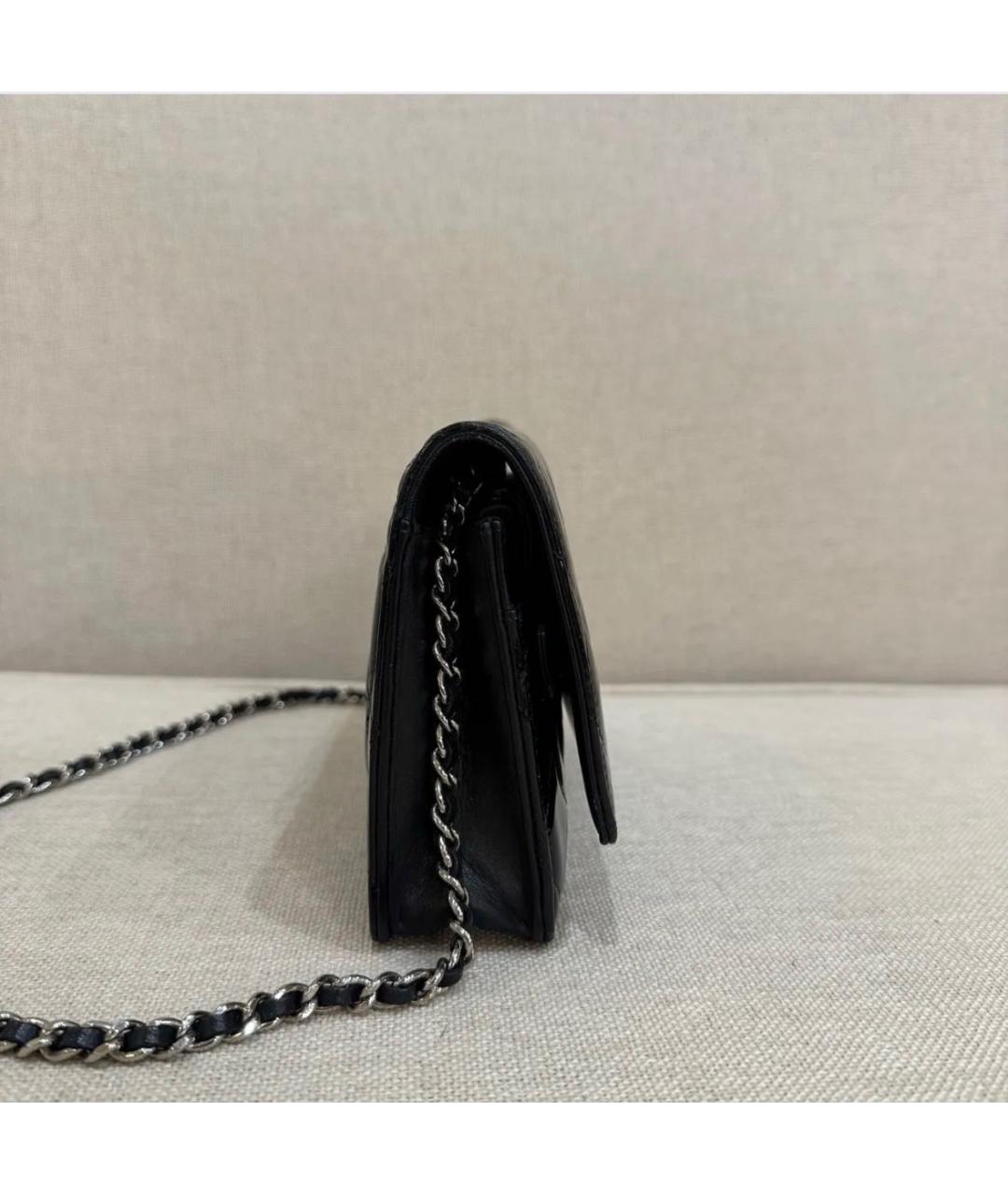 CHANEL Черная кожаная сумка через плечо, фото 5