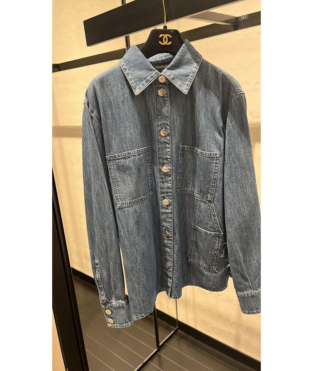 CHANEL Синяя деним рубашка, фото 2