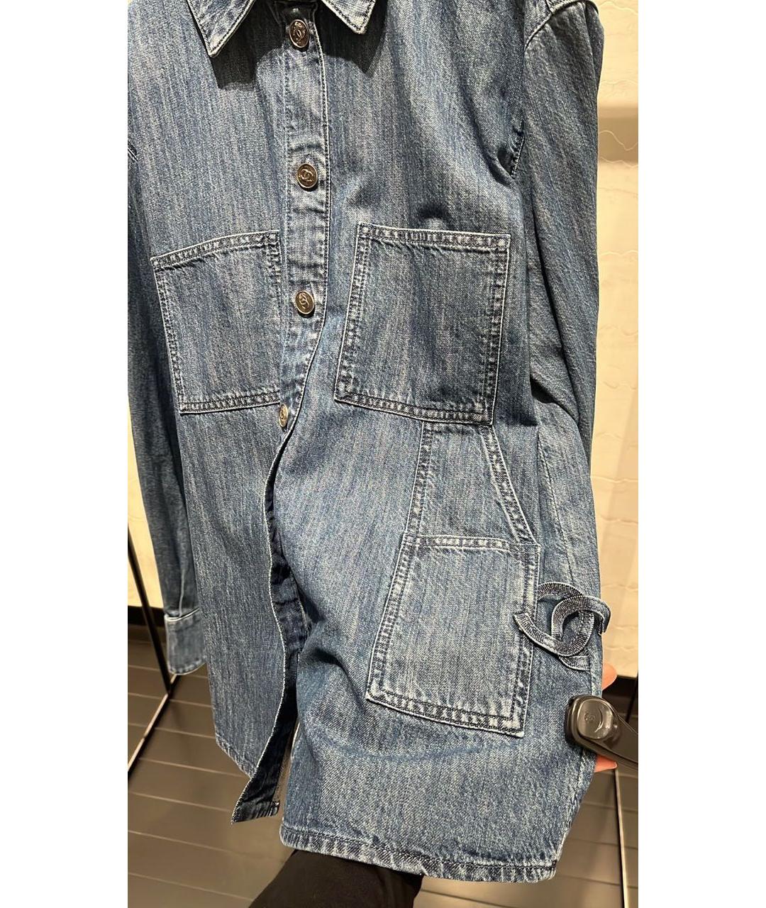 CHANEL Синяя деним рубашка, фото 5