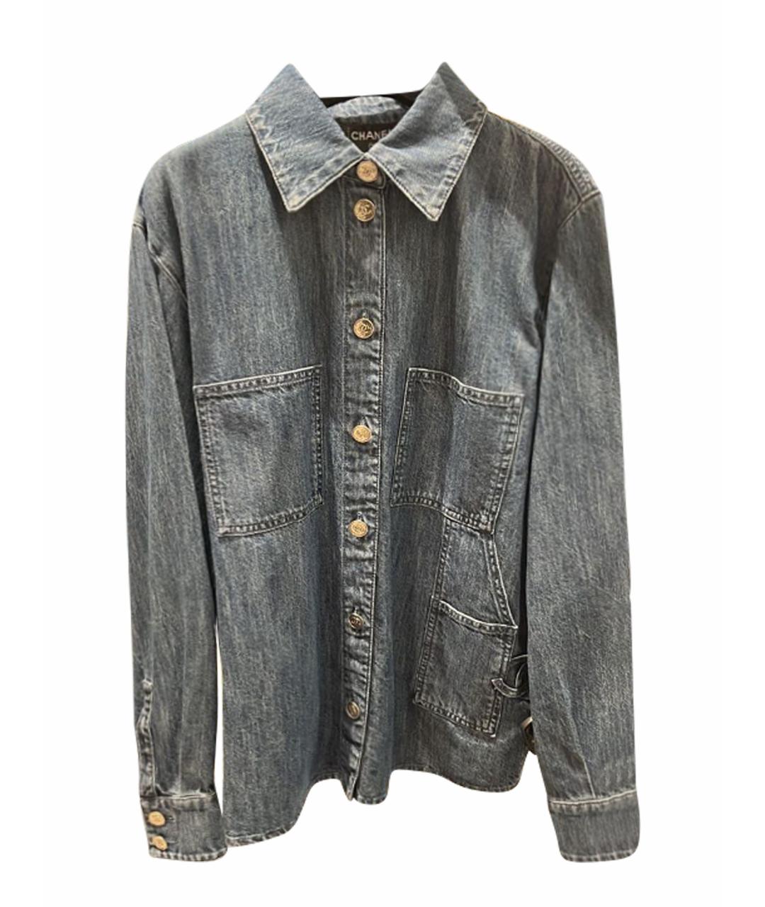 CHANEL Синяя деним рубашка, фото 1