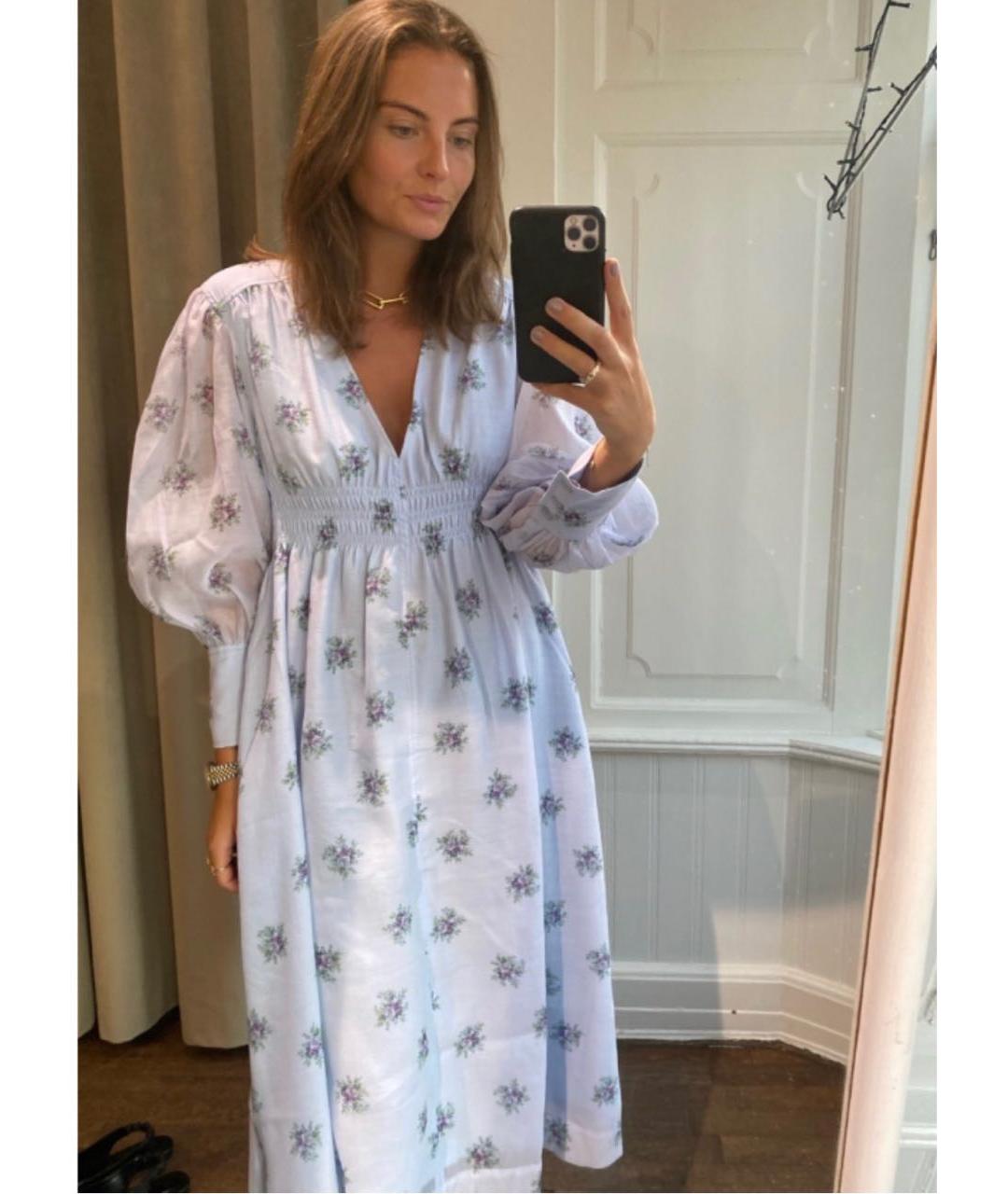 GANNI Голубое полиэстеровое повседневное платье, фото 8