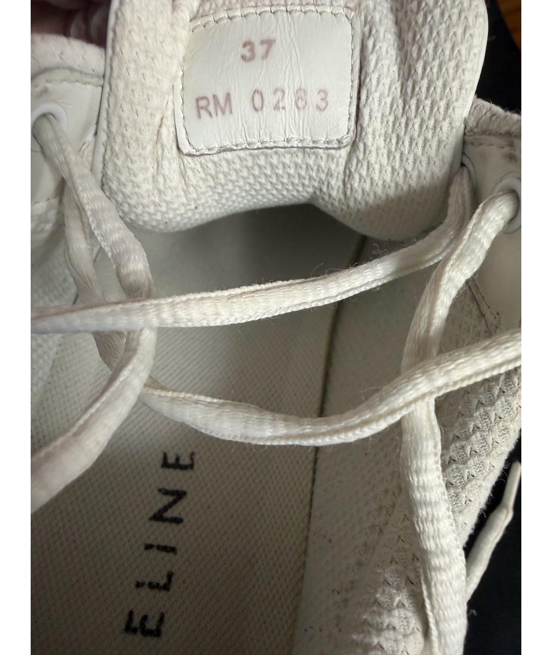 CELINE Белые кожаные кроссовки, фото 8