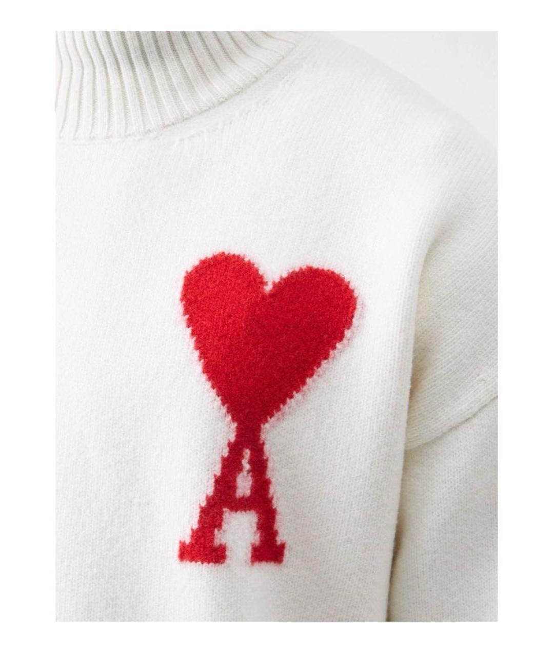 Ami Paris Белый шерстяной джемпер / свитер, фото 4