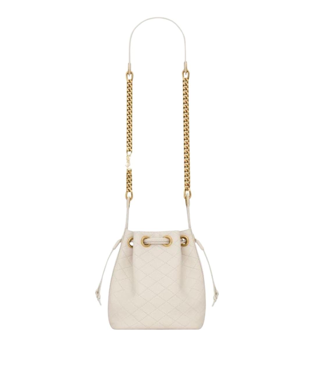 SAINT LAURENT Белая кожаная сумка через плечо, фото 1