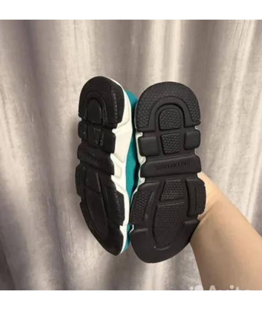 BALENCIAGA KIDS Бирюзовые текстильные кеды, фото 3