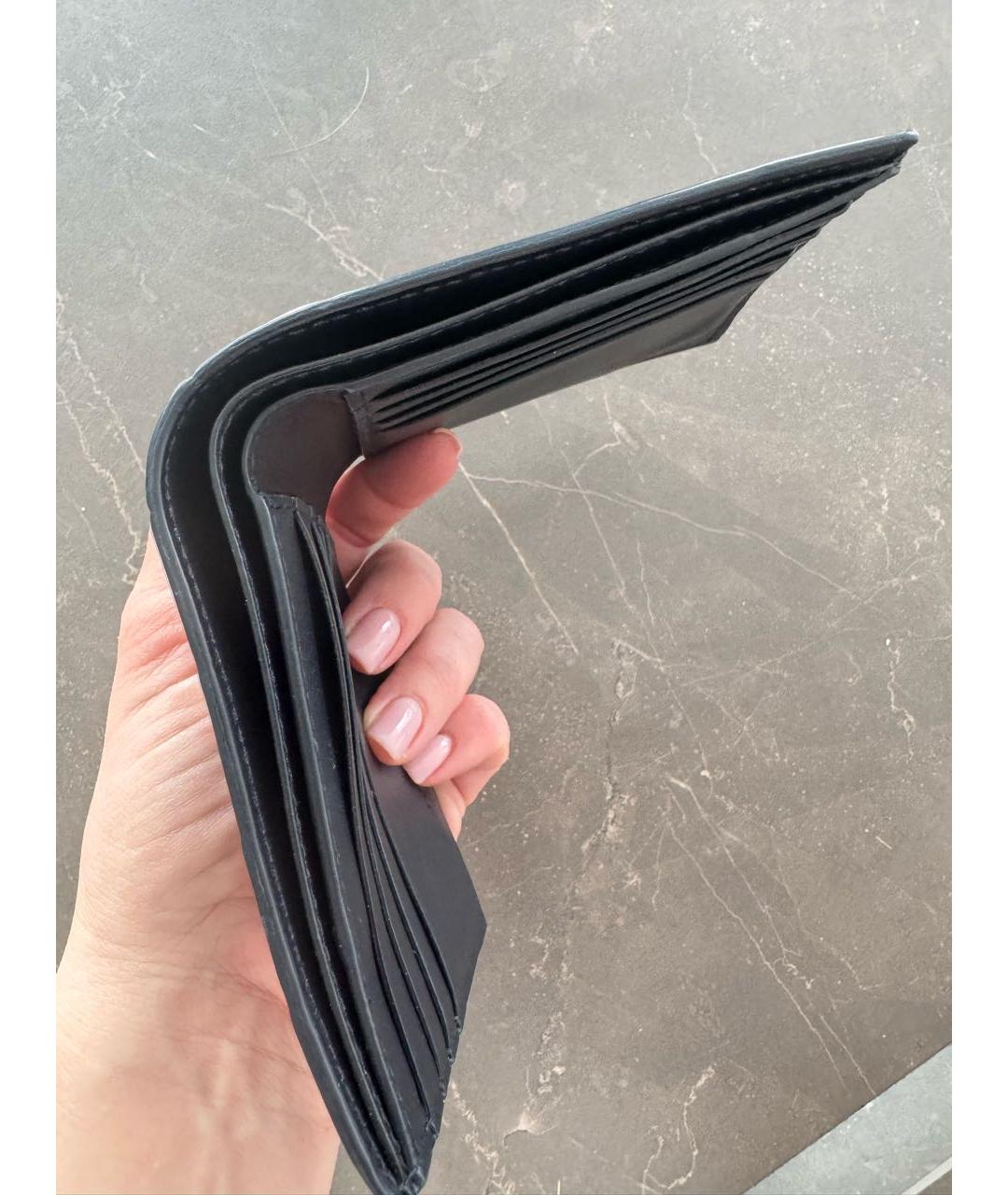 BOTTEGA VENETA Темно-синий кожаный кошелек, фото 5