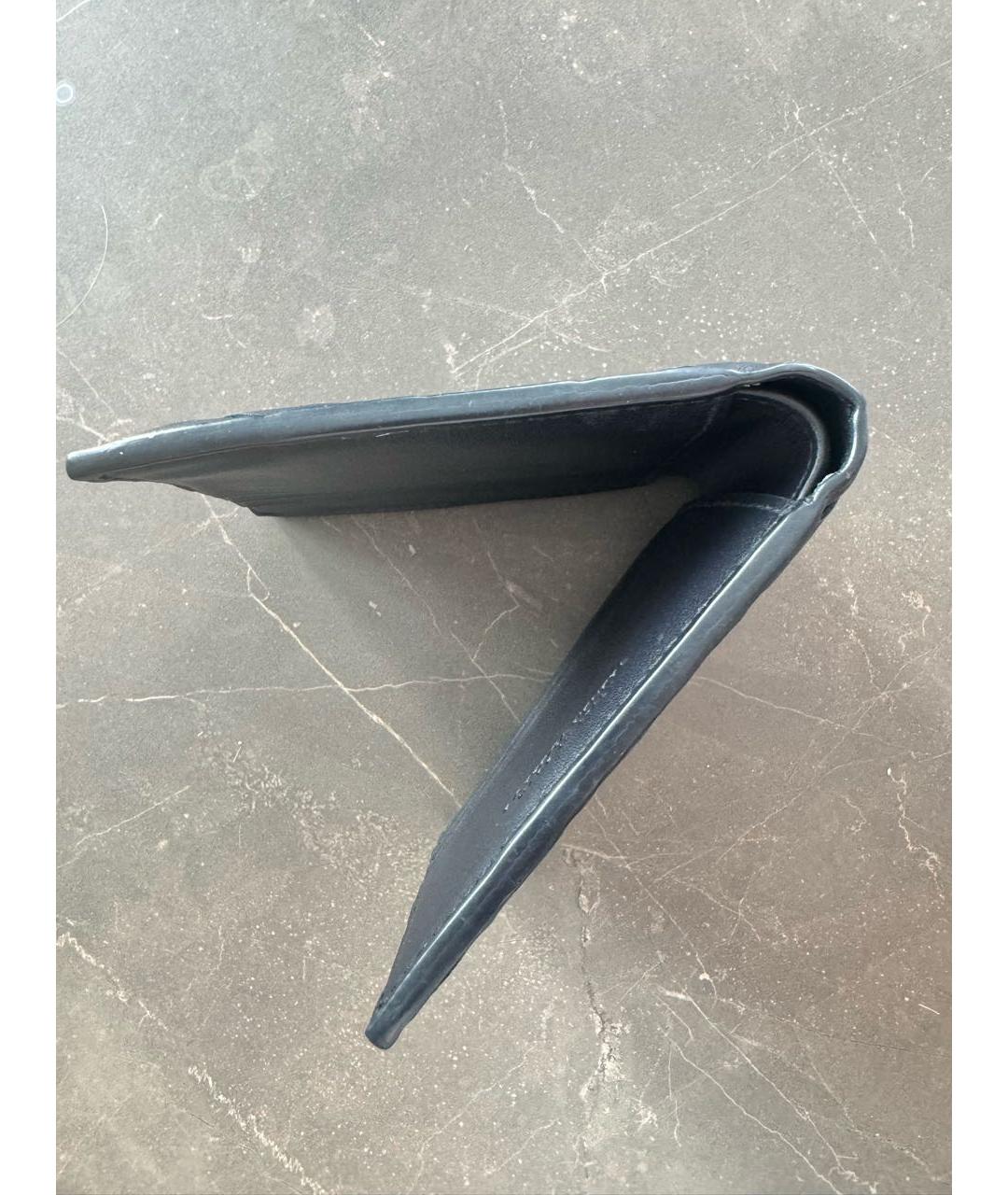 BOTTEGA VENETA Темно-синий кожаный кошелек, фото 6