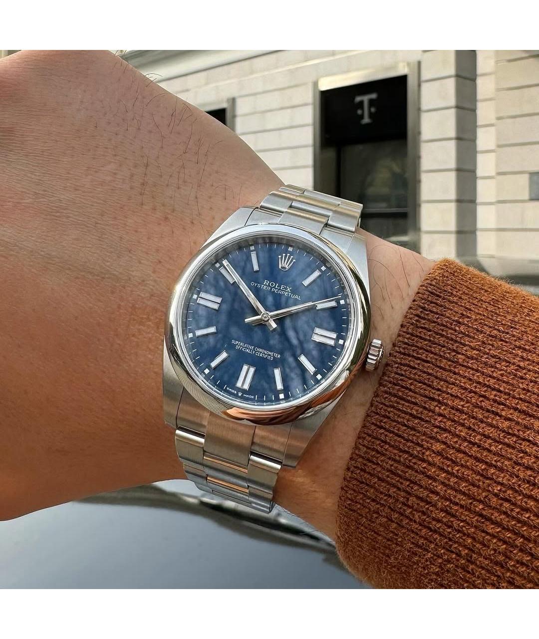 ROLEX Темно-синие часы, фото 4