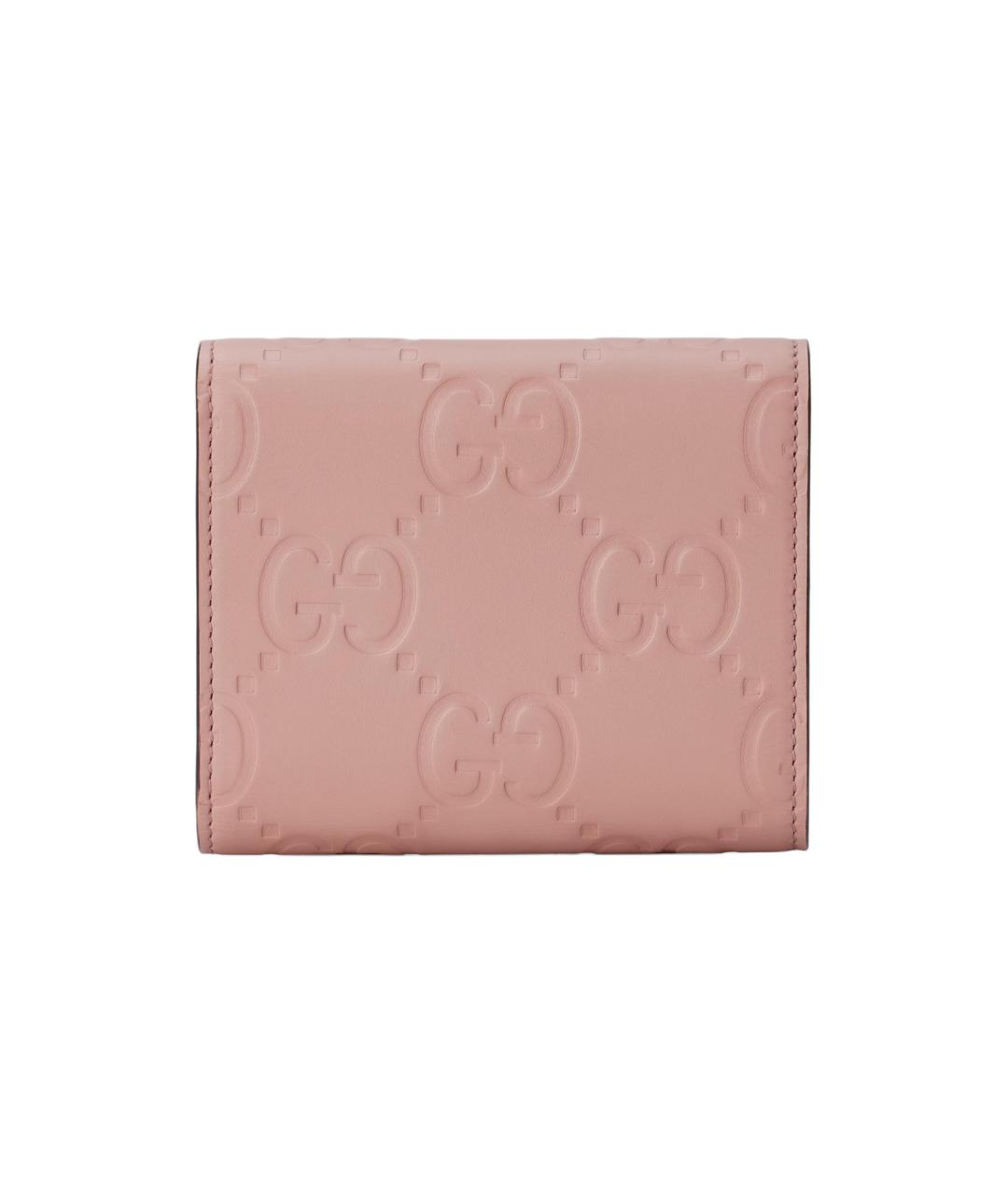 GUCCI Розовый кожаный кошелек, фото 3