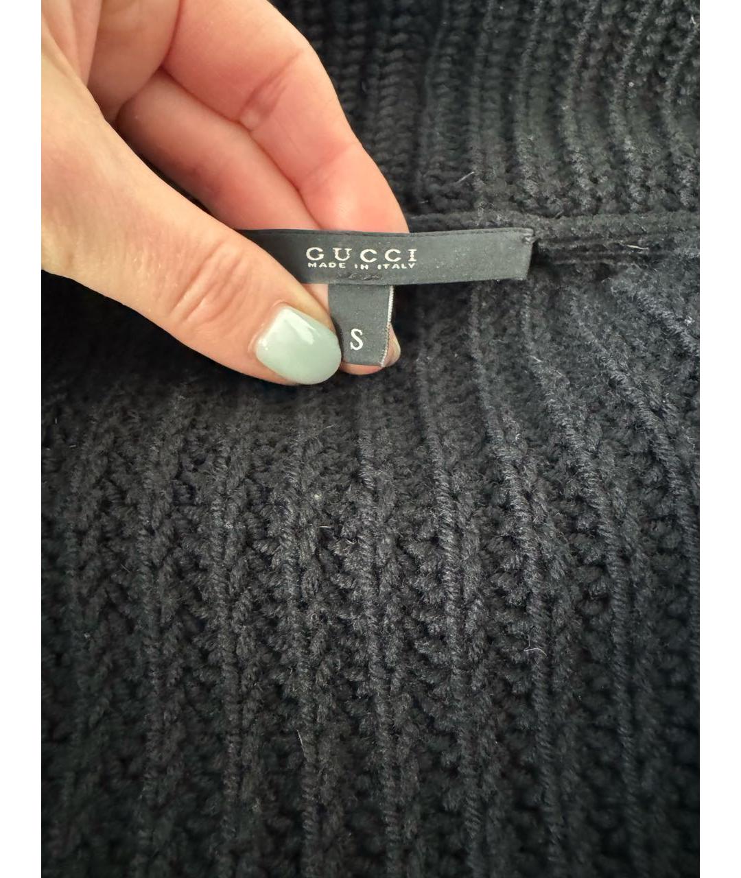 GUCCI Темно-синий шерстяной кардиган, фото 3