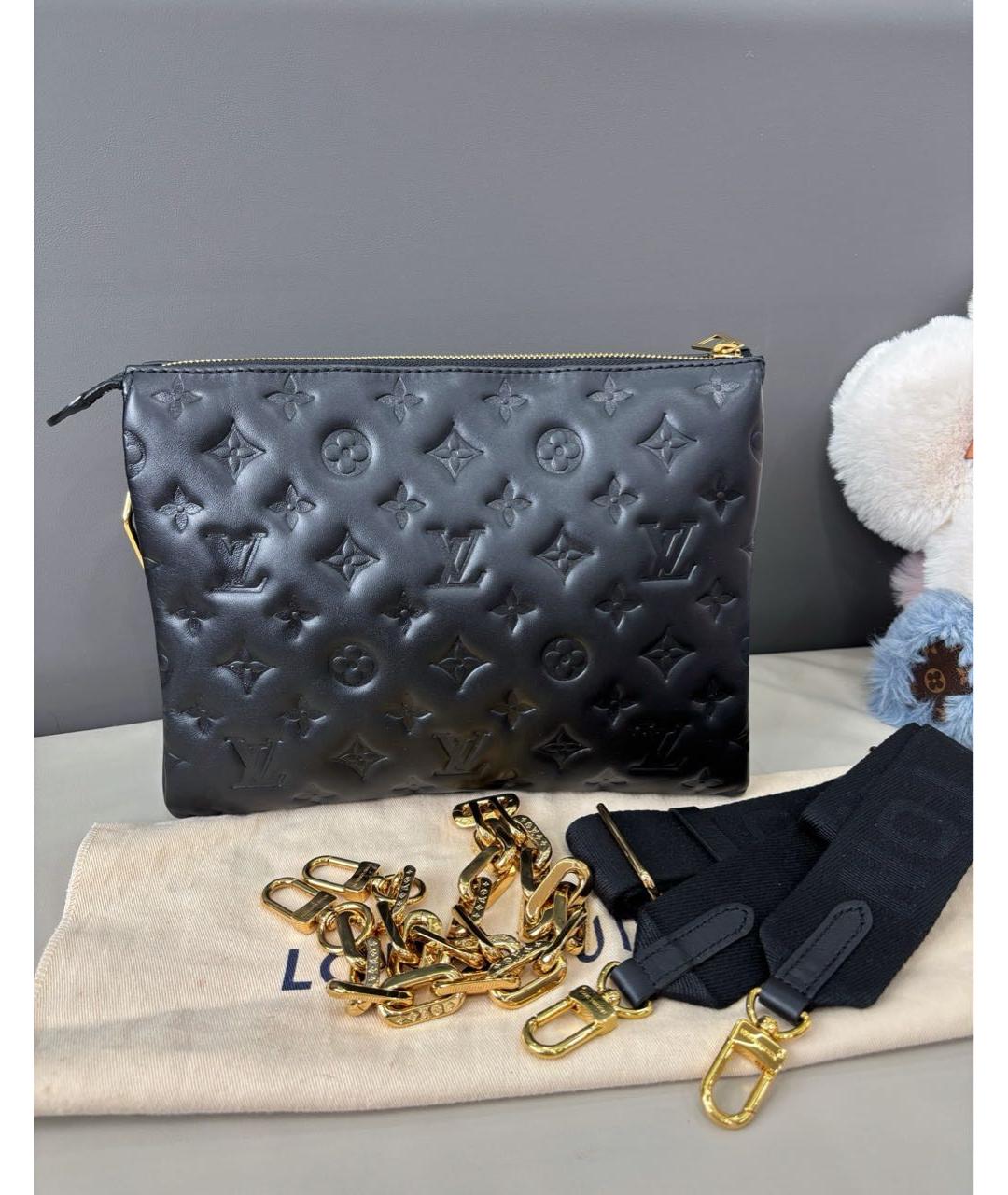 LOUIS VUITTON Черная кожаная сумка через плечо, фото 2