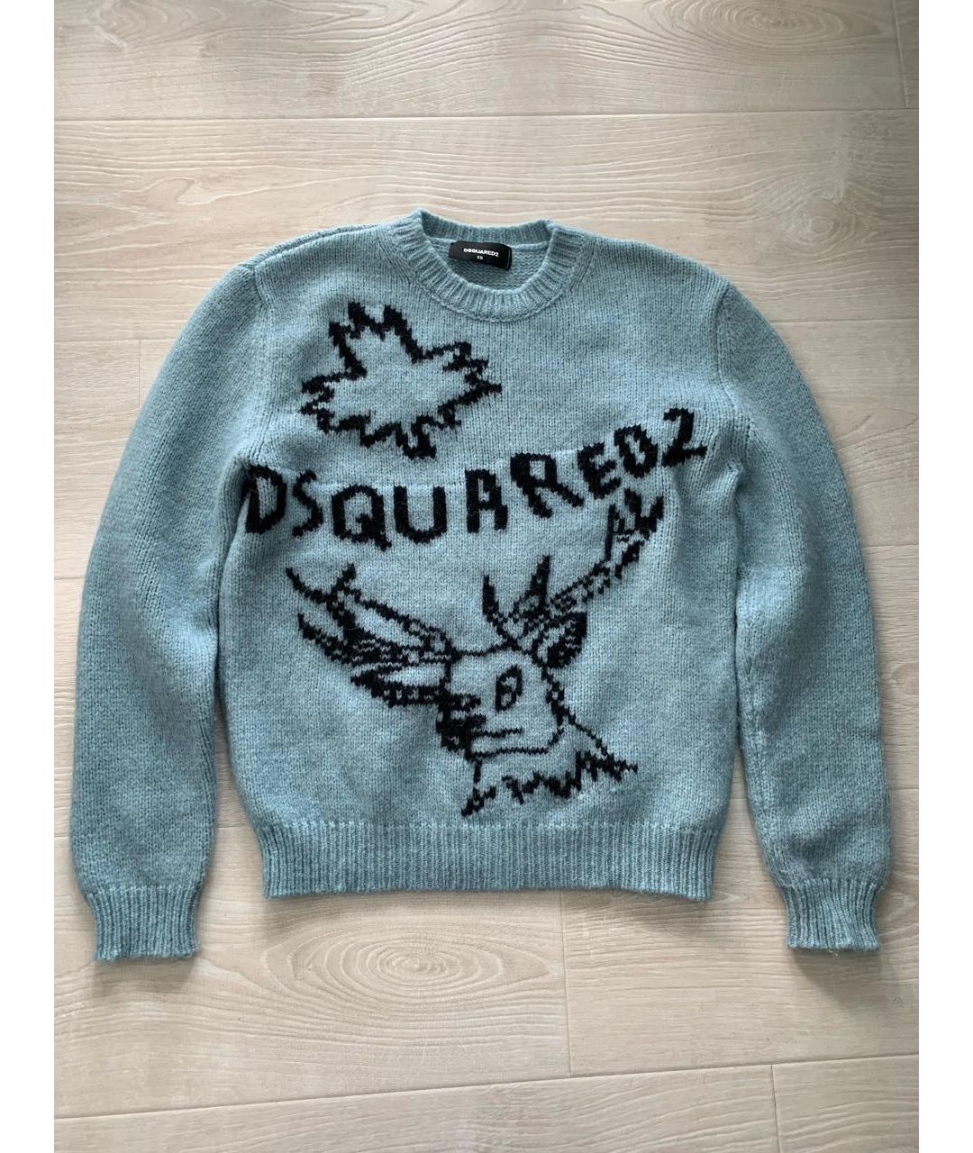 DSQUARED2 Голубой шерстяной джемпер / свитер, фото 9