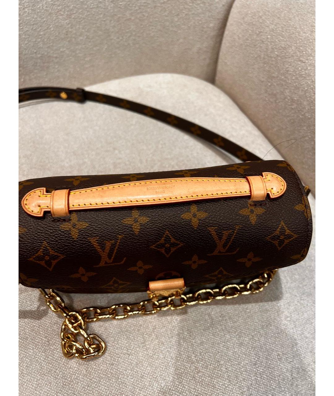 LOUIS VUITTON Коричневая кожаная сумка через плечо, фото 8