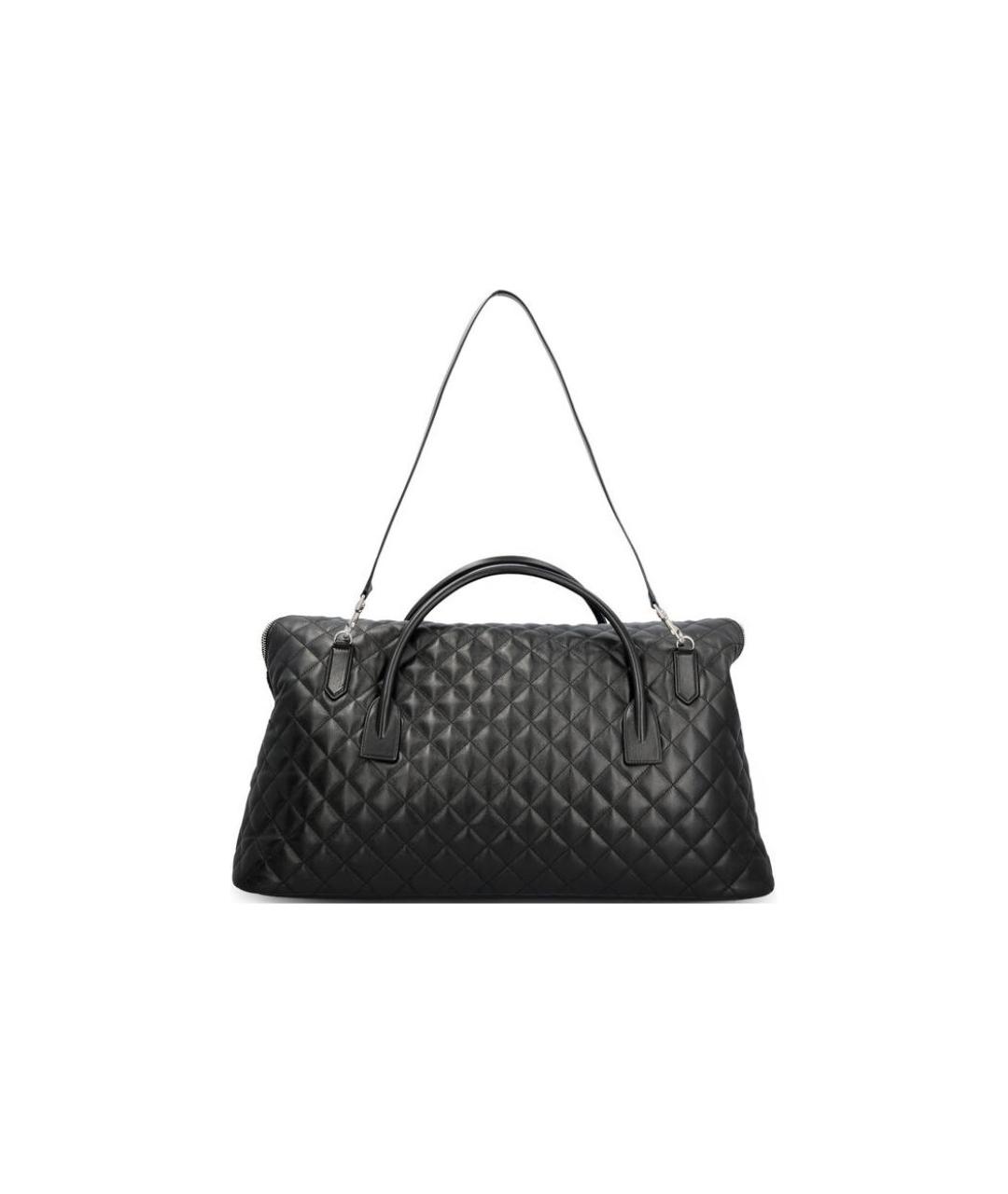 SAINT LAURENT Черная кожаная дорожная/спортивная сумка, фото 3