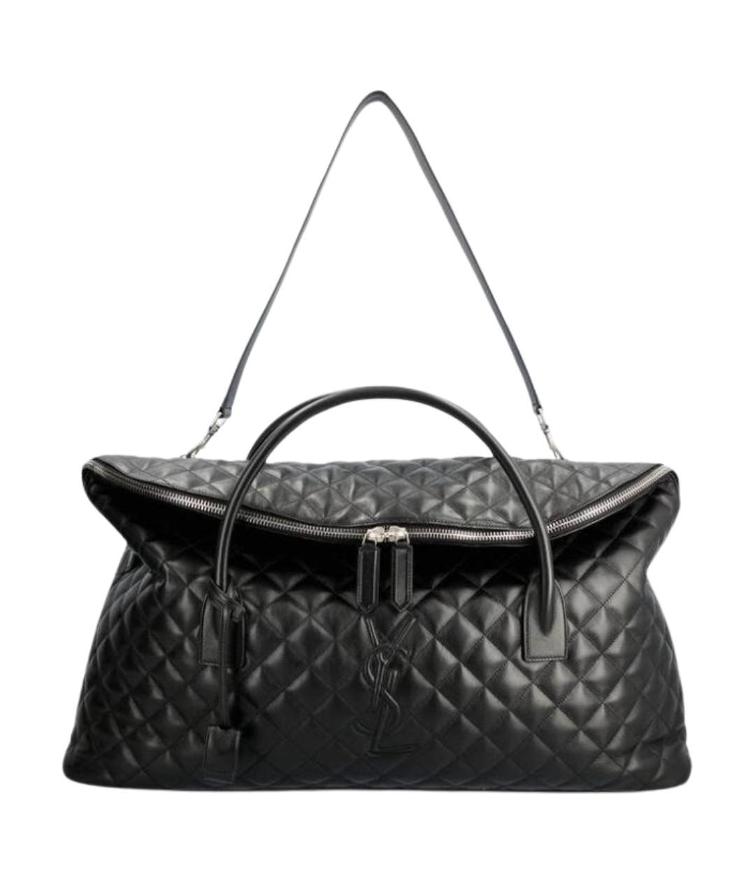 SAINT LAURENT Черная кожаная дорожная/спортивная сумка, фото 1