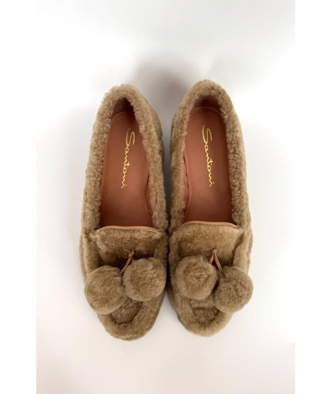 SANTONI Бежевые лоферы, фото 3