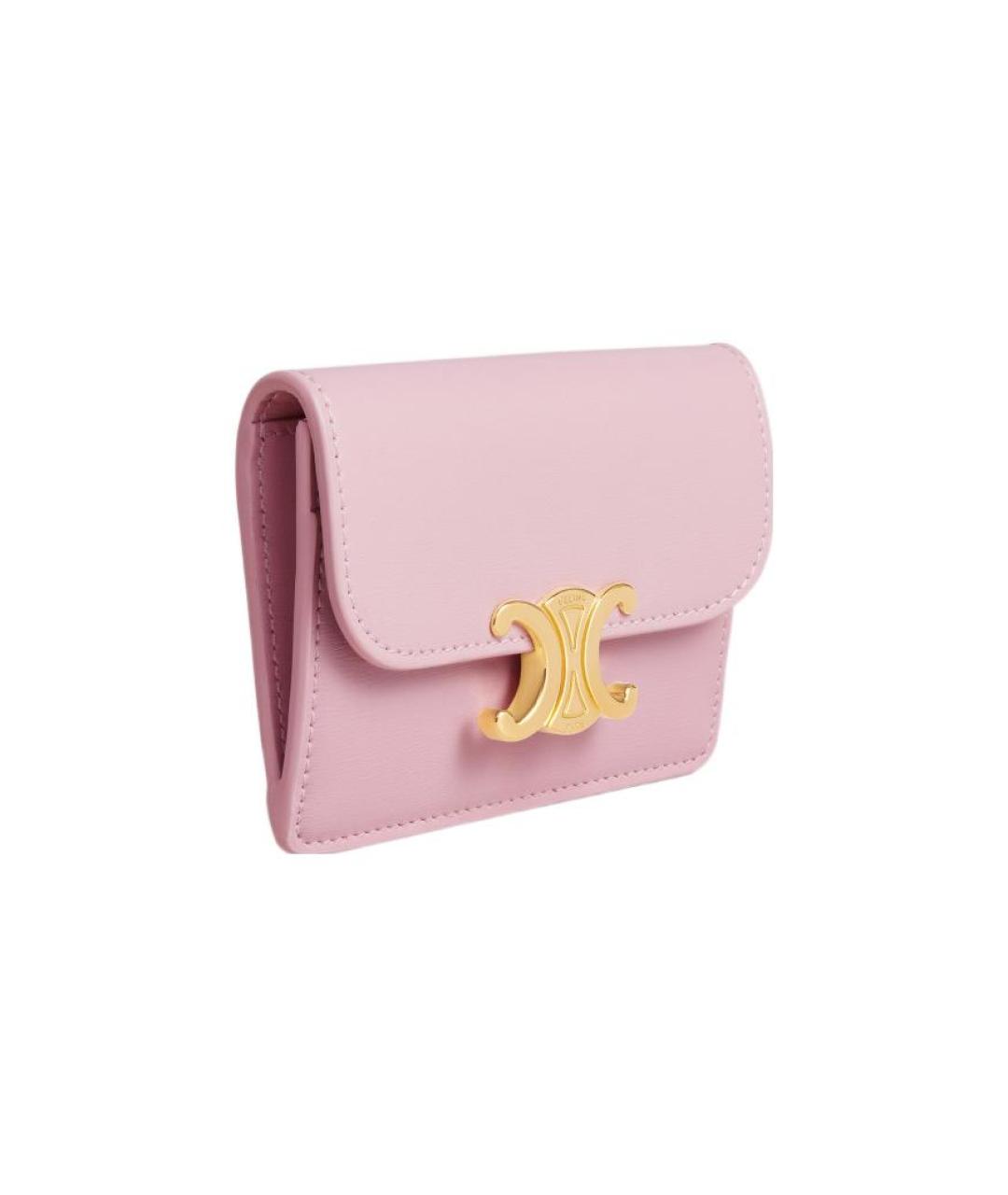 CELINE Розовый кожаный кардхолдер, фото 2