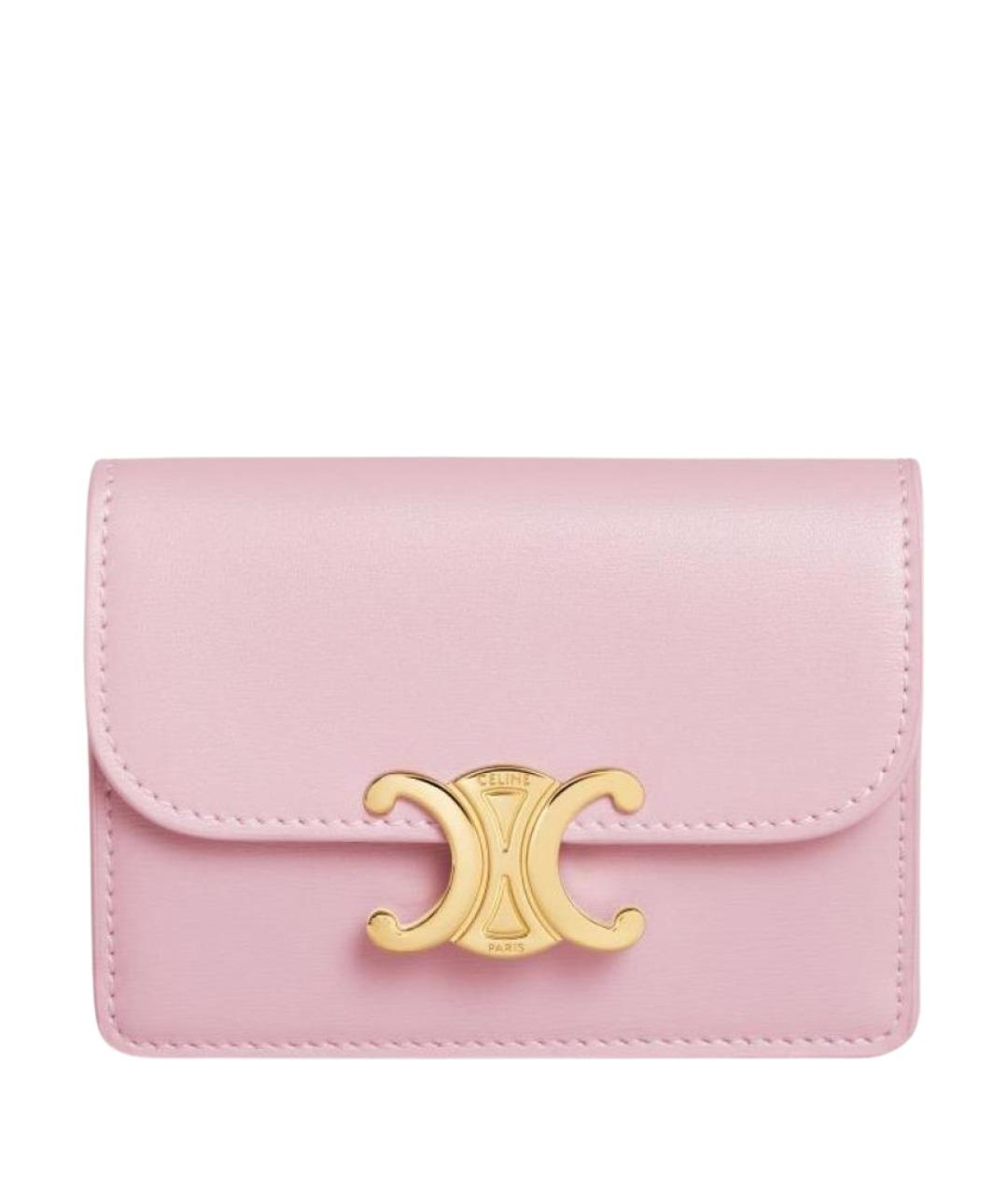 CELINE Розовый кожаный кардхолдер, фото 1