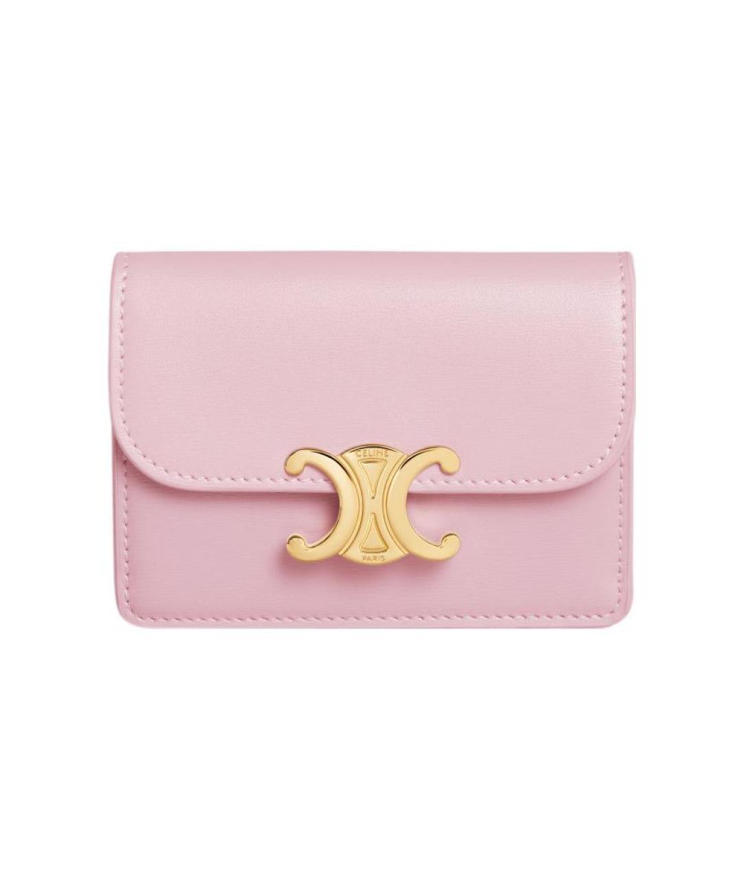 CELINE Розовый кожаный кардхолдер, фото 6