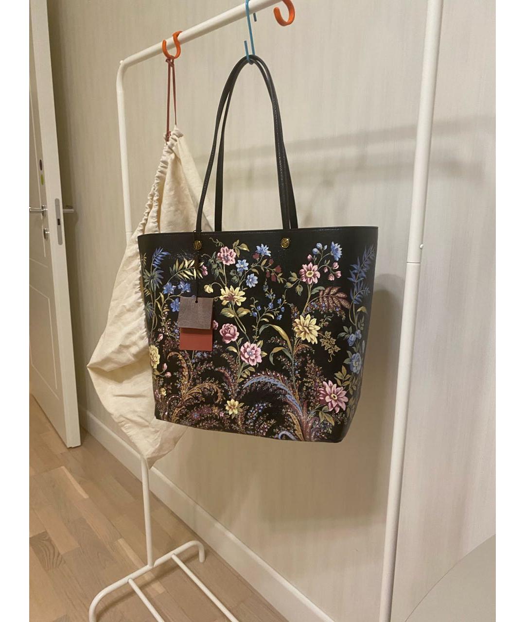 ETRO Черная синтетическая сумка тоут, фото 4