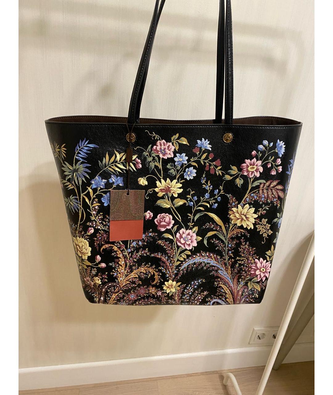 ETRO Черная синтетическая сумка тоут, фото 2