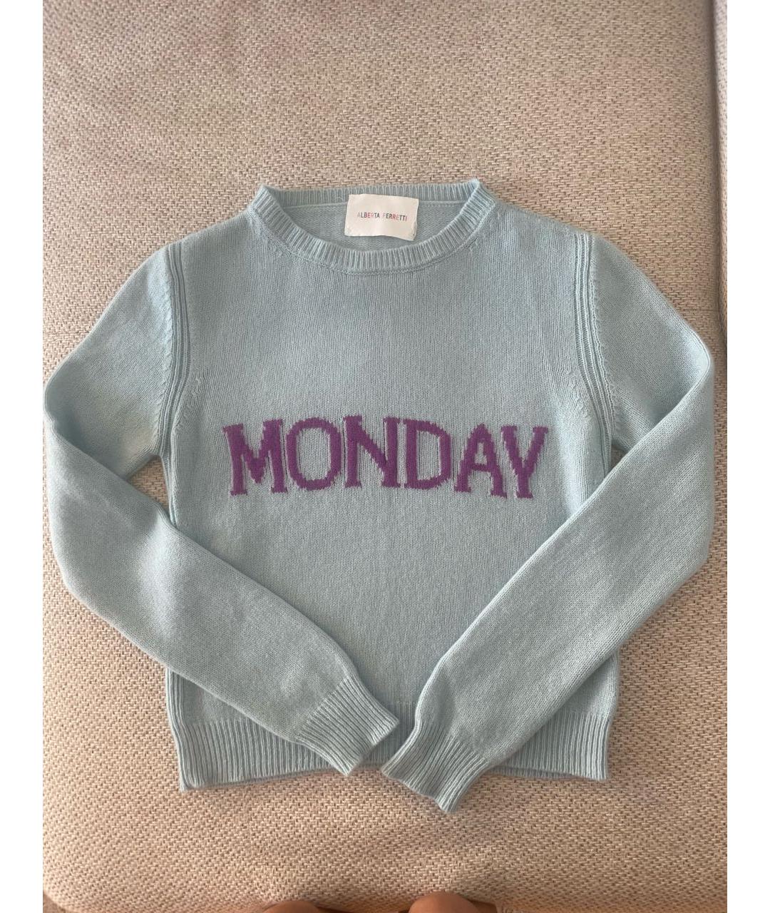 ALBERTA FERRETTI Голубой шерстяной джемпер / свитер, фото 7