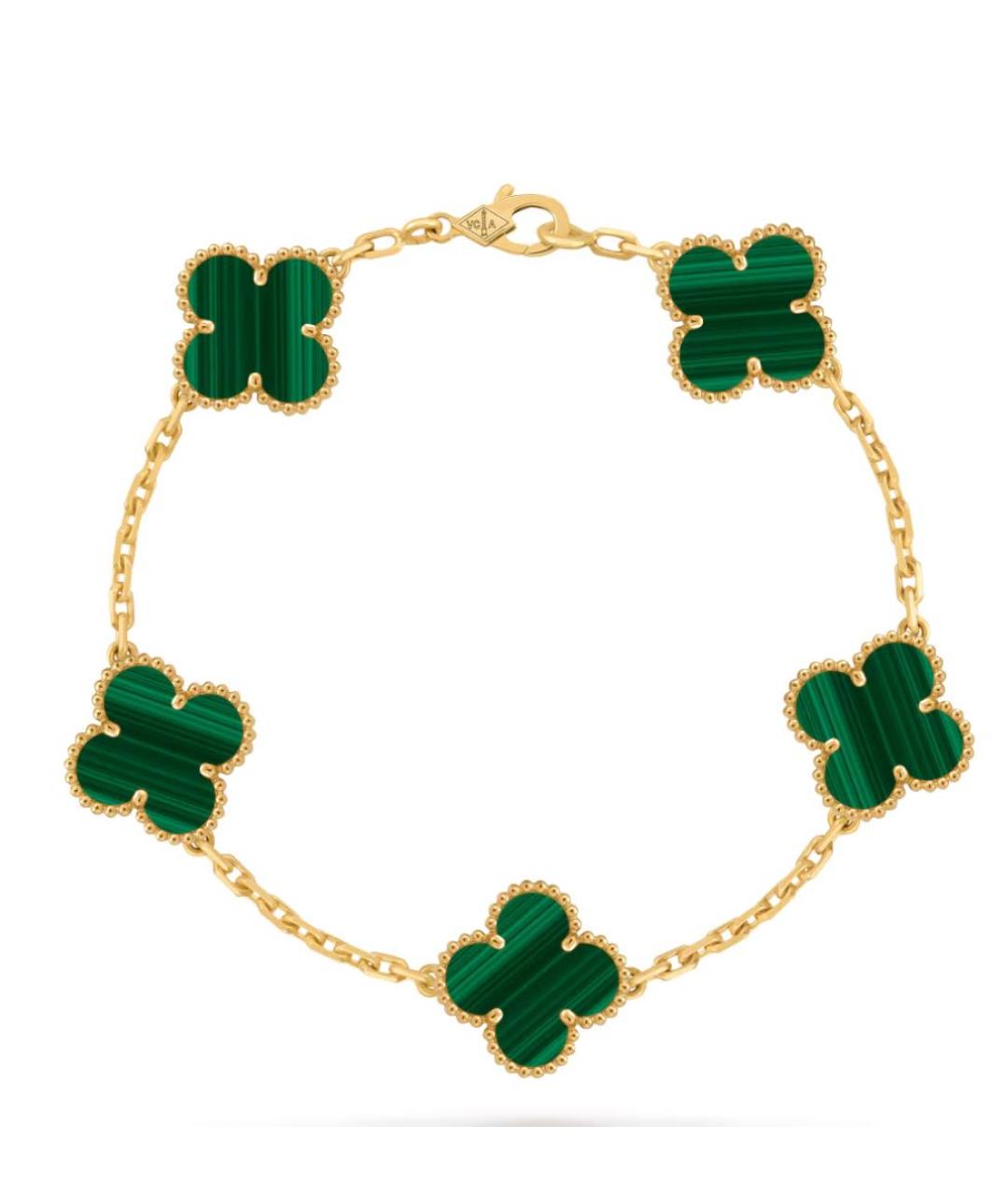 VAN CLEEF & ARPELS Зеленый браслет из желтого золота, фото 4