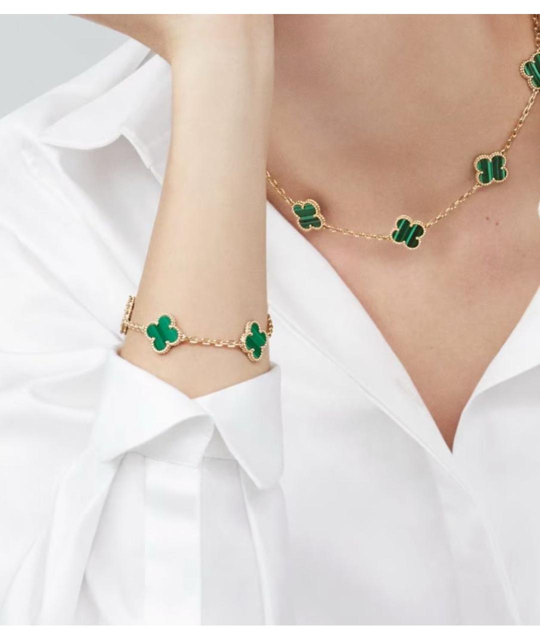 VAN CLEEF & ARPELS Зеленый браслет из желтого золота, фото 3