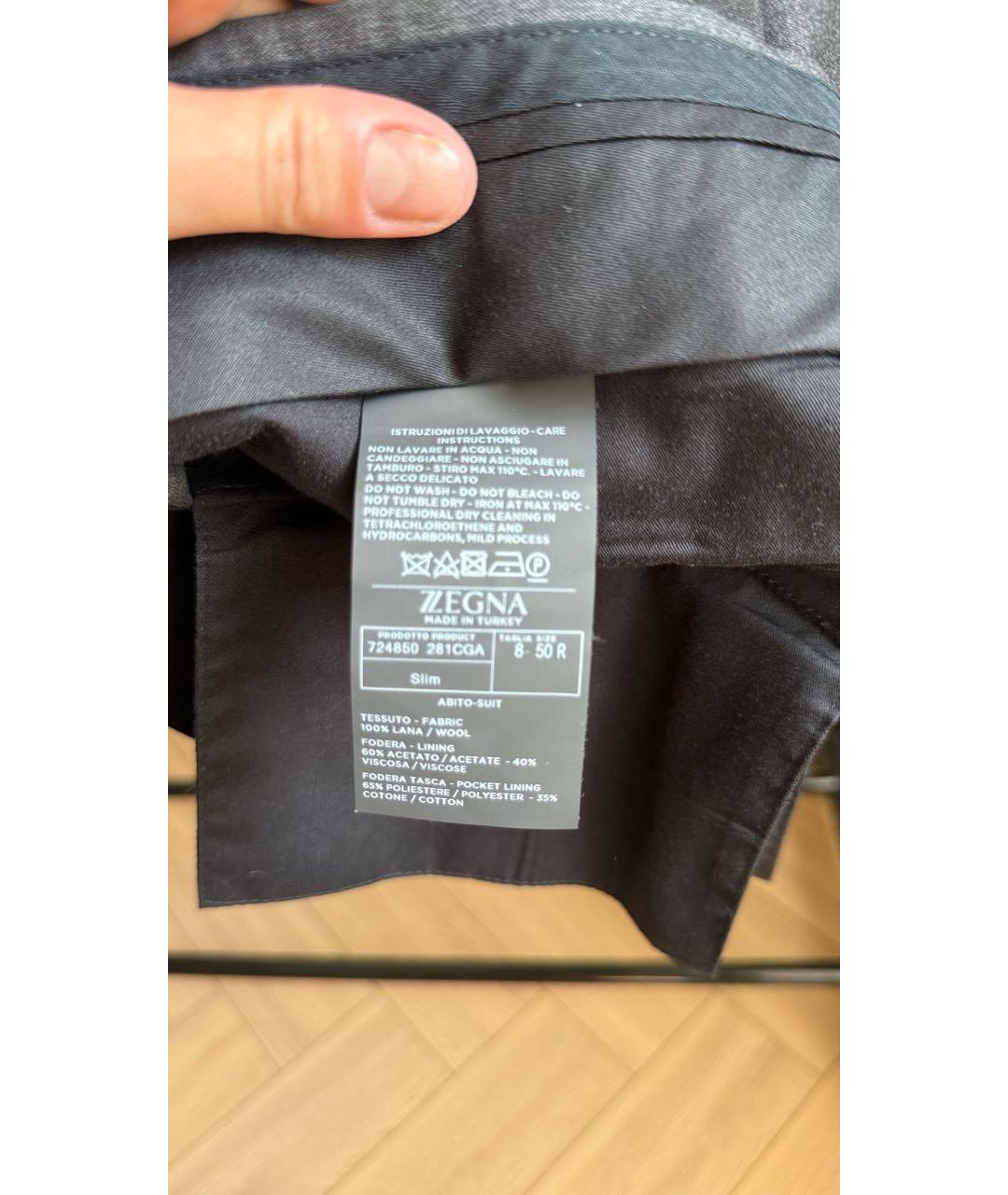 ZEGNA Антрацитовый классический костюм, фото 7