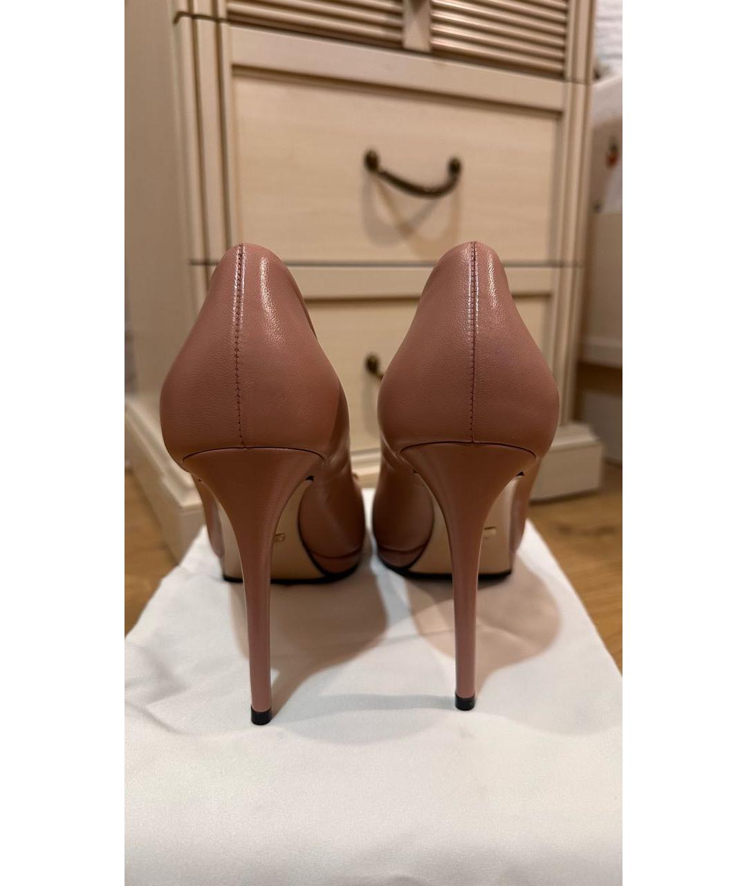 GUCCI Розовые кожаные туфли, фото 4