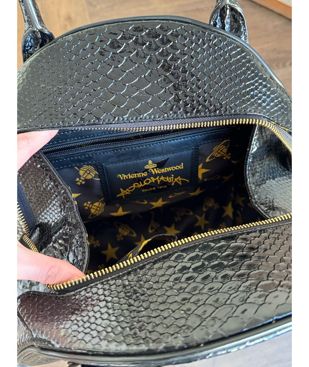 VIVIENNE WESTWOOD Черная сумка тоут из искусственной кожи, фото 4