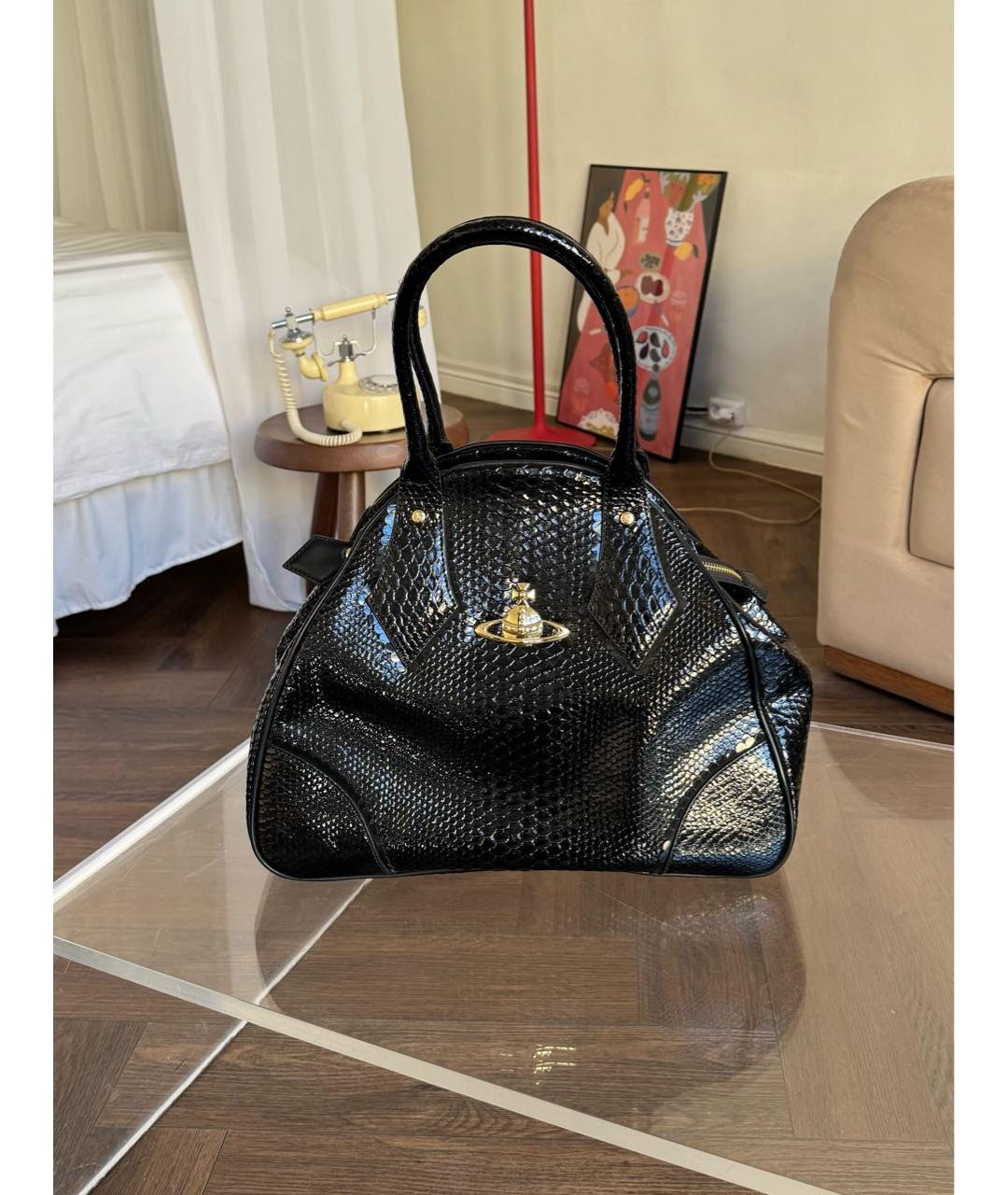 VIVIENNE WESTWOOD Черная сумка тоут из искусственной кожи, фото 8