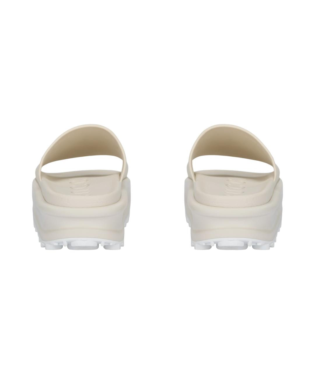 GUCCI Белые резиновые шлепанцы, фото 4