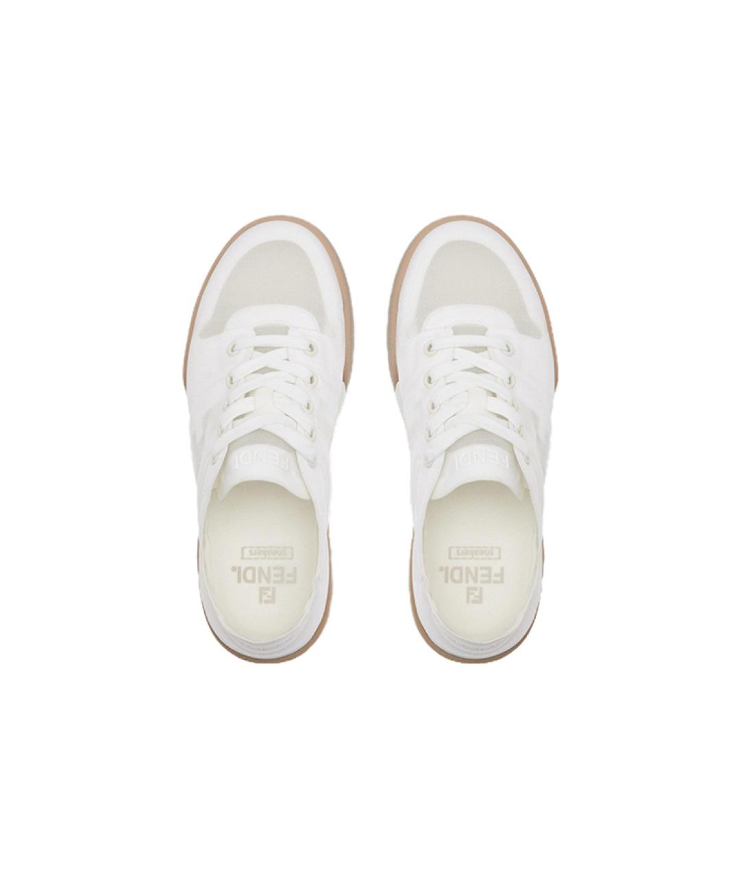 FENDI Белые замшевые кеды, фото 4