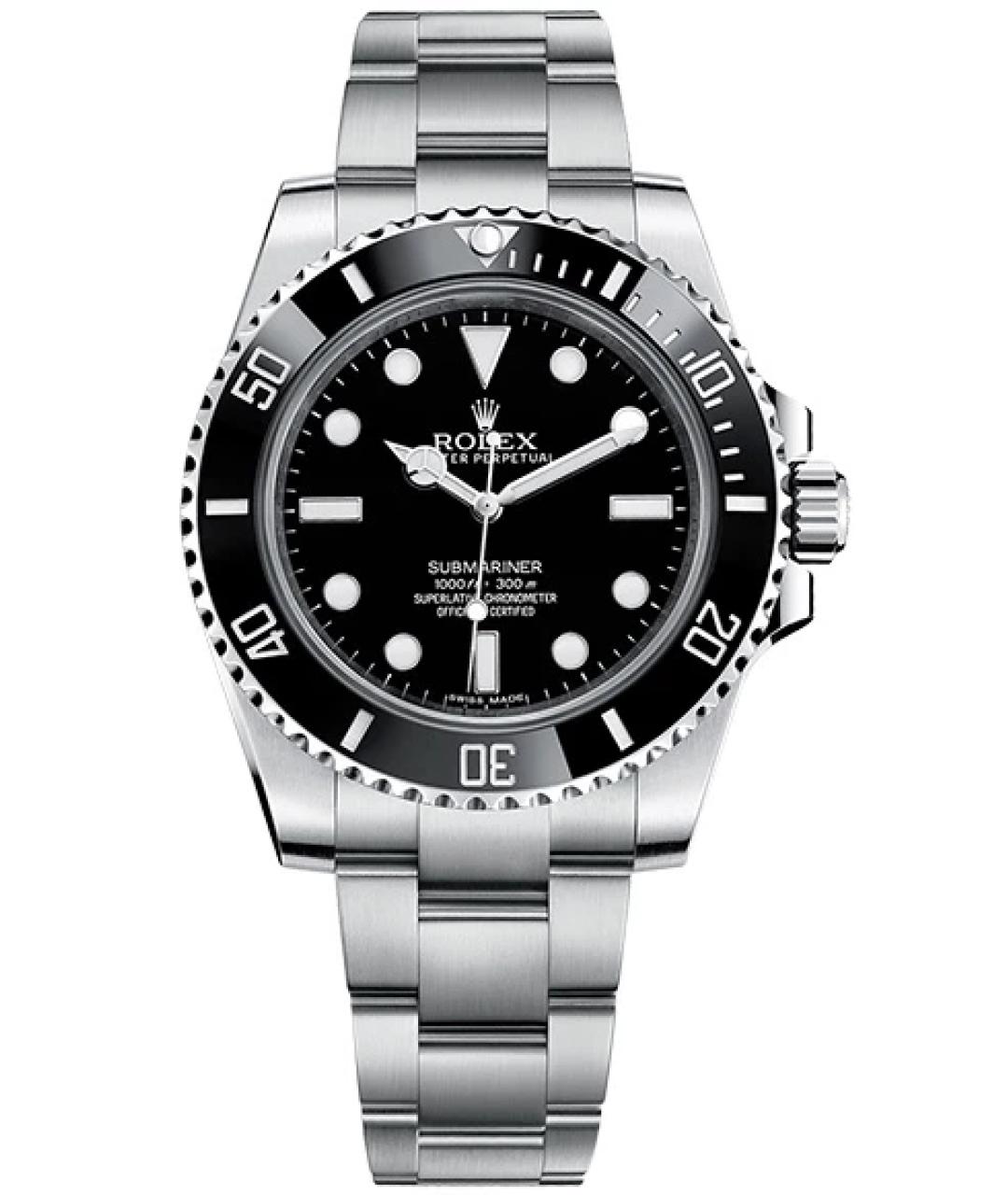 ROLEX Черные металлические часы, фото 1