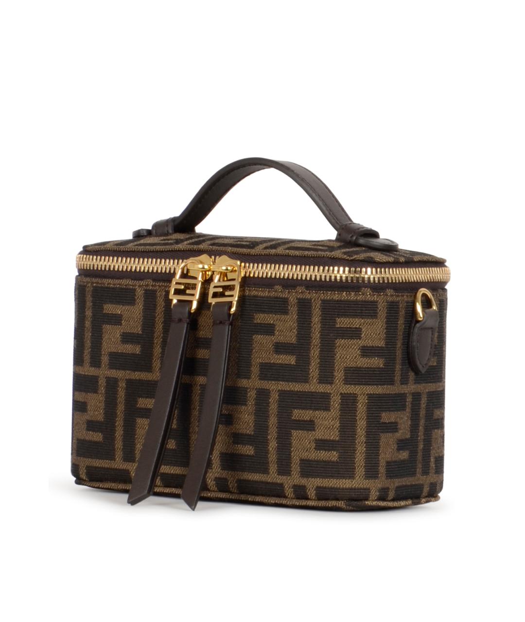 FENDI Коричневая жаккардовая сумка через плечо, фото 2