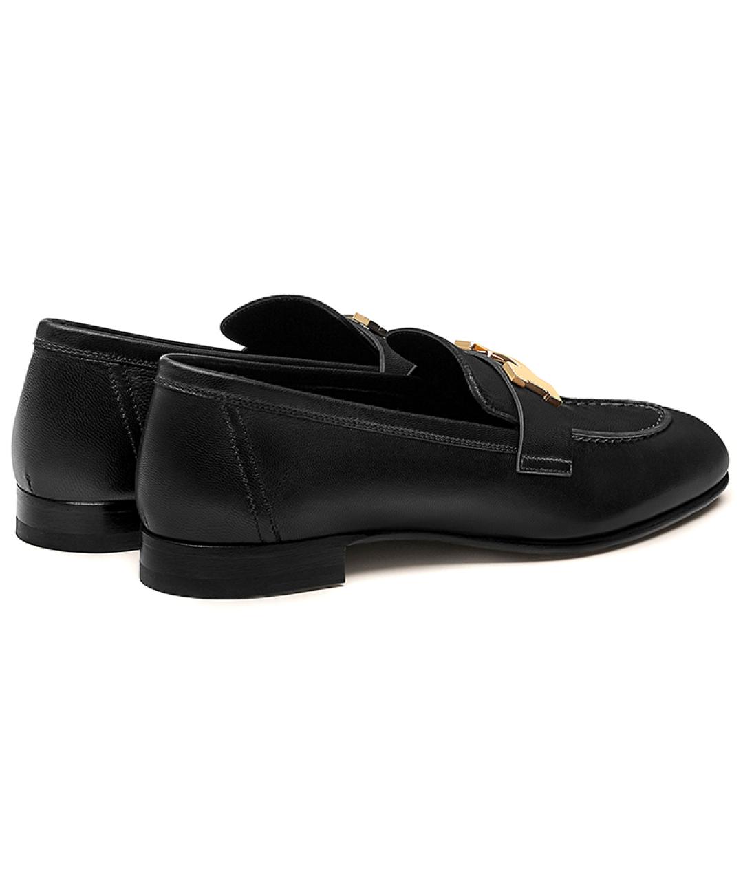 HERMES Черные кожаные лоферы, фото 4