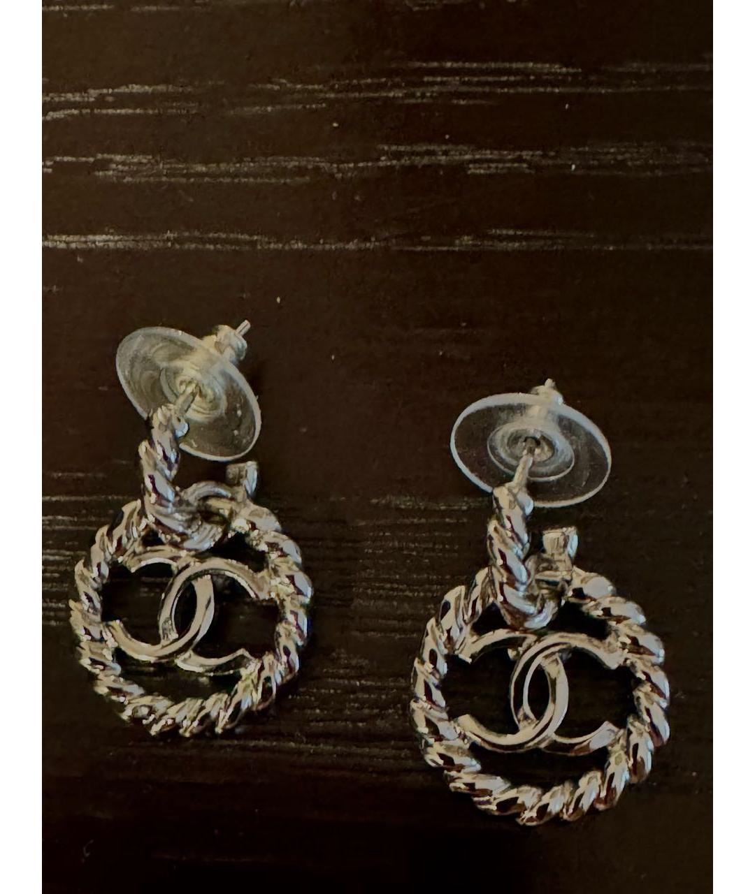 CHANEL Серебряные металлические серьги, фото 5