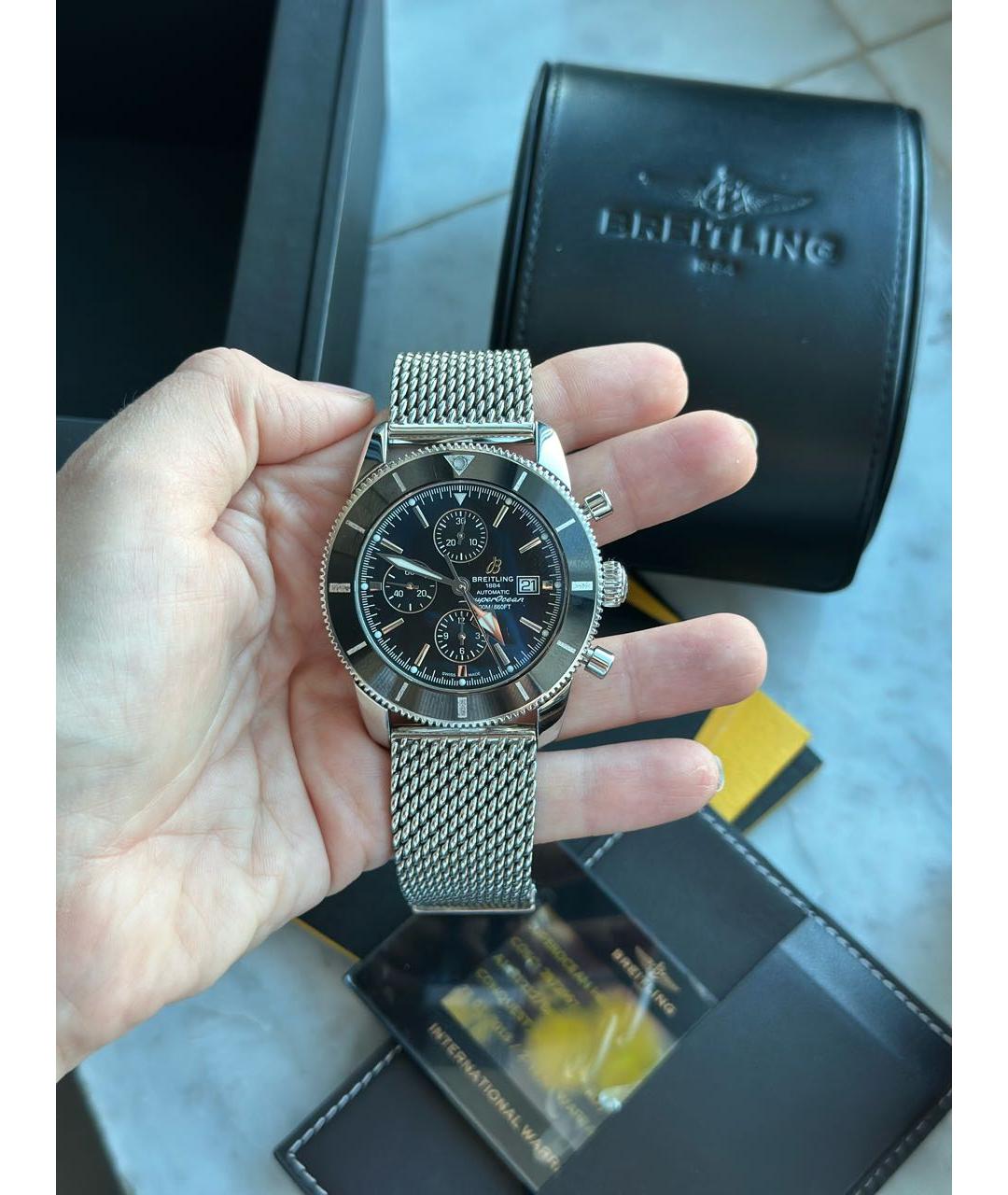 BREITLING Серебряные стальные часы, фото 2