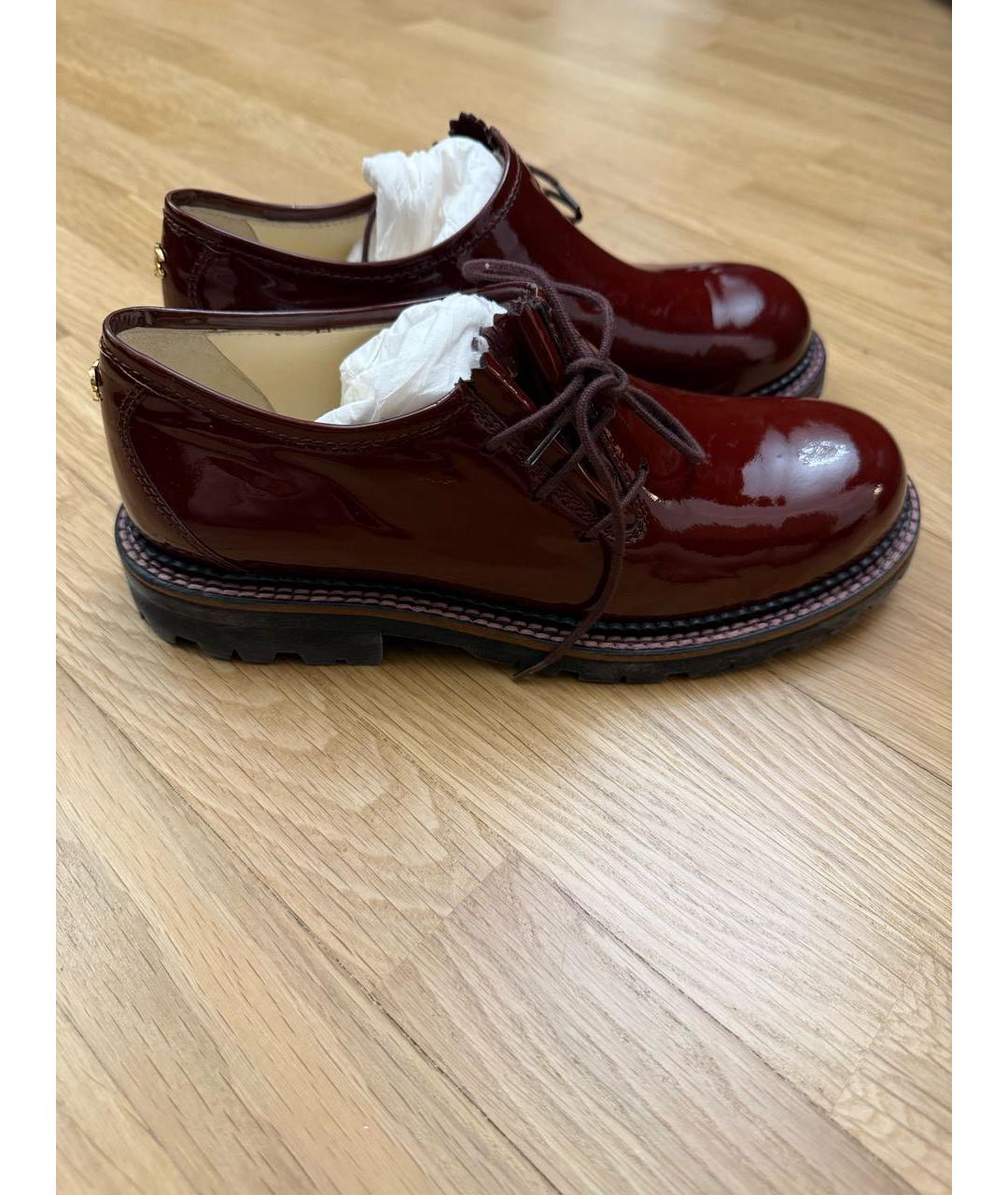 CHANEL Бордовые кожаные ботинки, фото 4