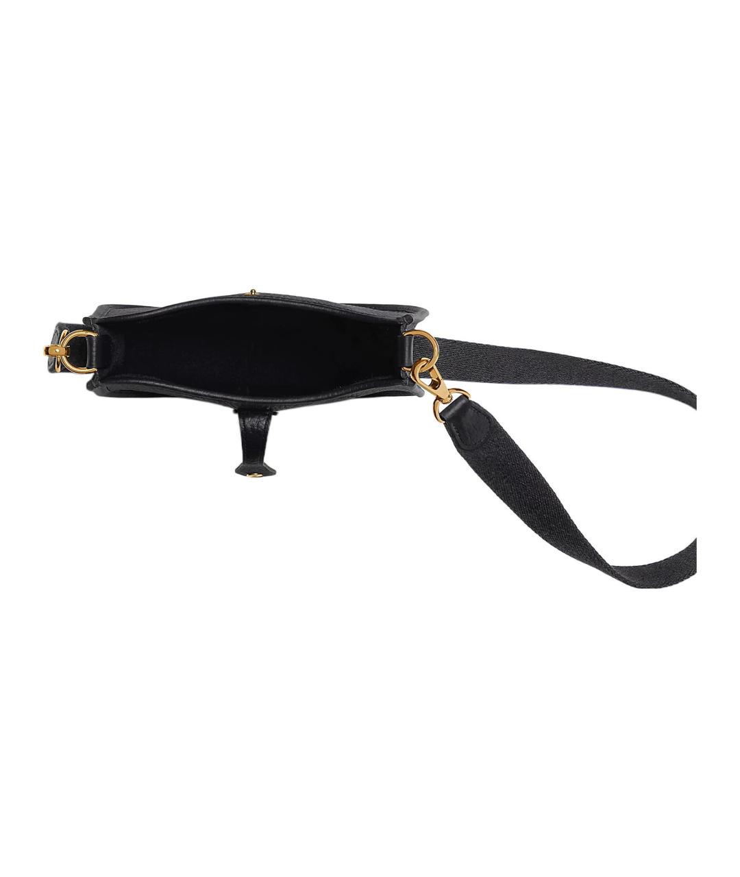 HERMES Черная кожаная сумка через плечо, фото 4