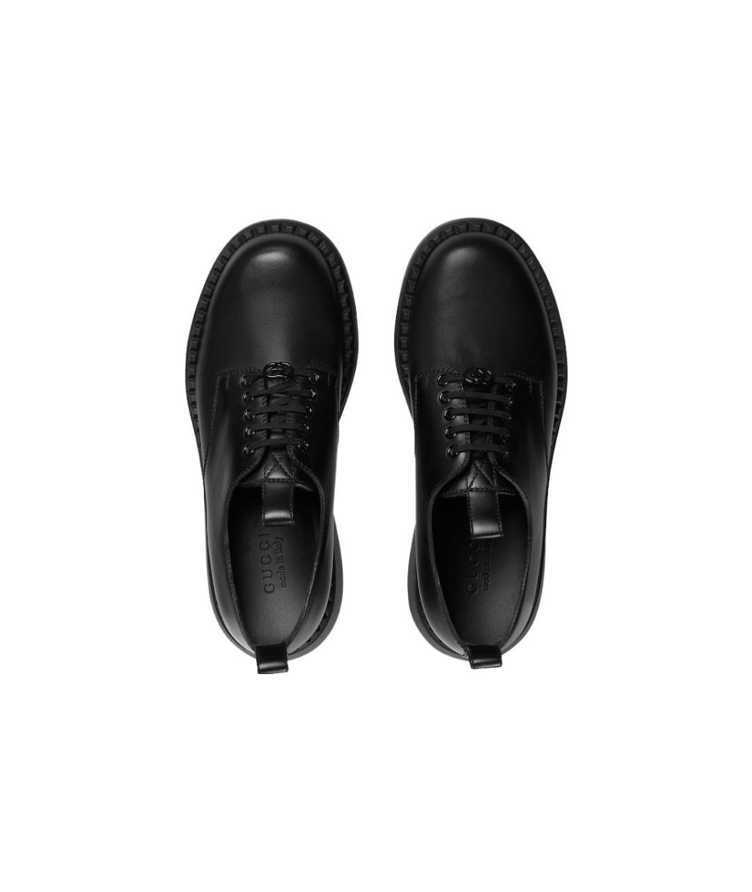 GUCCI Черные кожаные туфли, фото 4